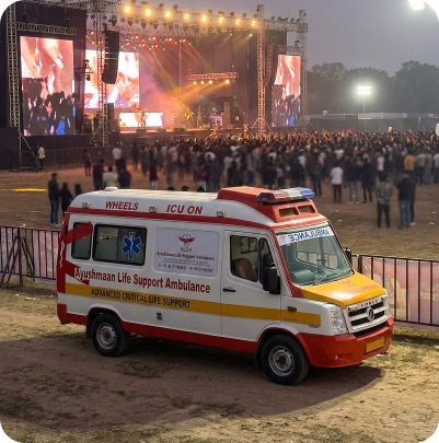 Medical team providing support at a large concert festival